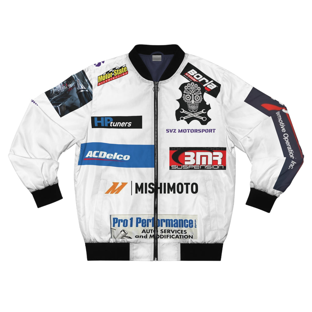 Men's Bomber white sponsors Jacket (AOP)