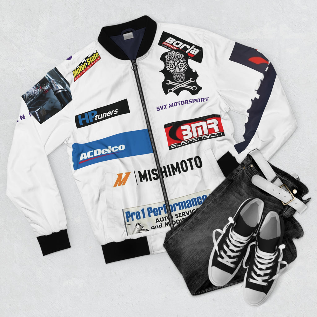Men's Bomber white sponsors Jacket (AOP)