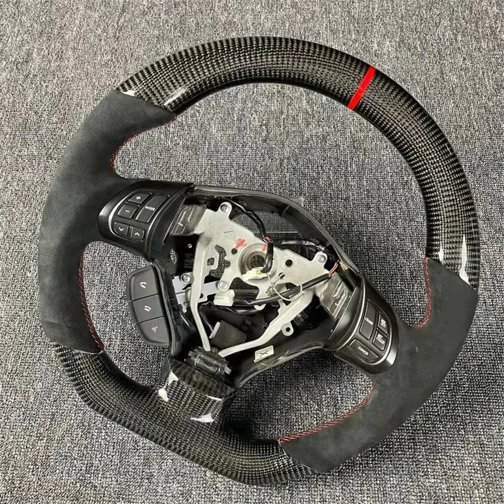 Replacement Real Carbon Fiber Steering Wheel with Leather for Subaru