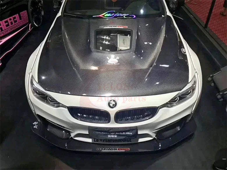 IMP Style Real Carbon Fiber Transparent Front Bumper Engine Hood