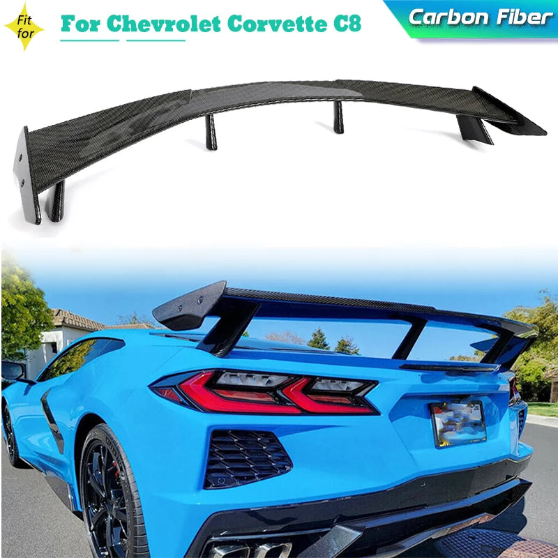 Carbon Fiber Rear Trunk Spoiler Wing For Chevrolet Corvette C8 2020