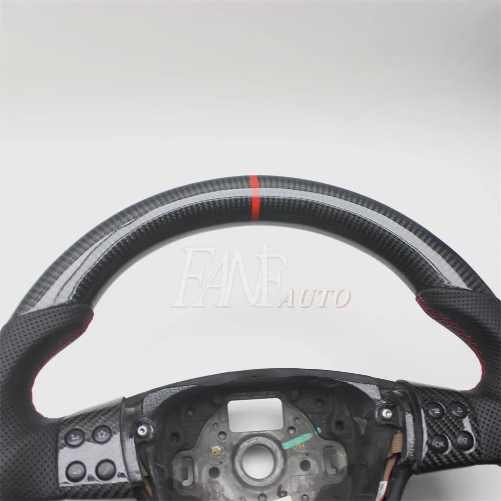 Replacement Real Carbon Fiber Steering Wheel with Leather for VW