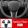 Car Carbon Interior Steering Wheel Decorative Frame Panel Cover Trim