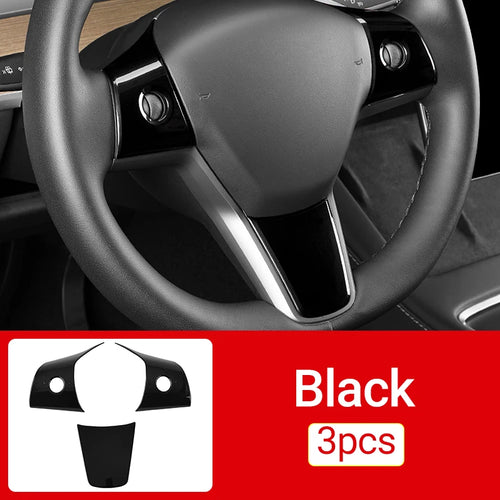 Car Carbon Interior Steering Wheel Decorative Frame Panel Cover Trim