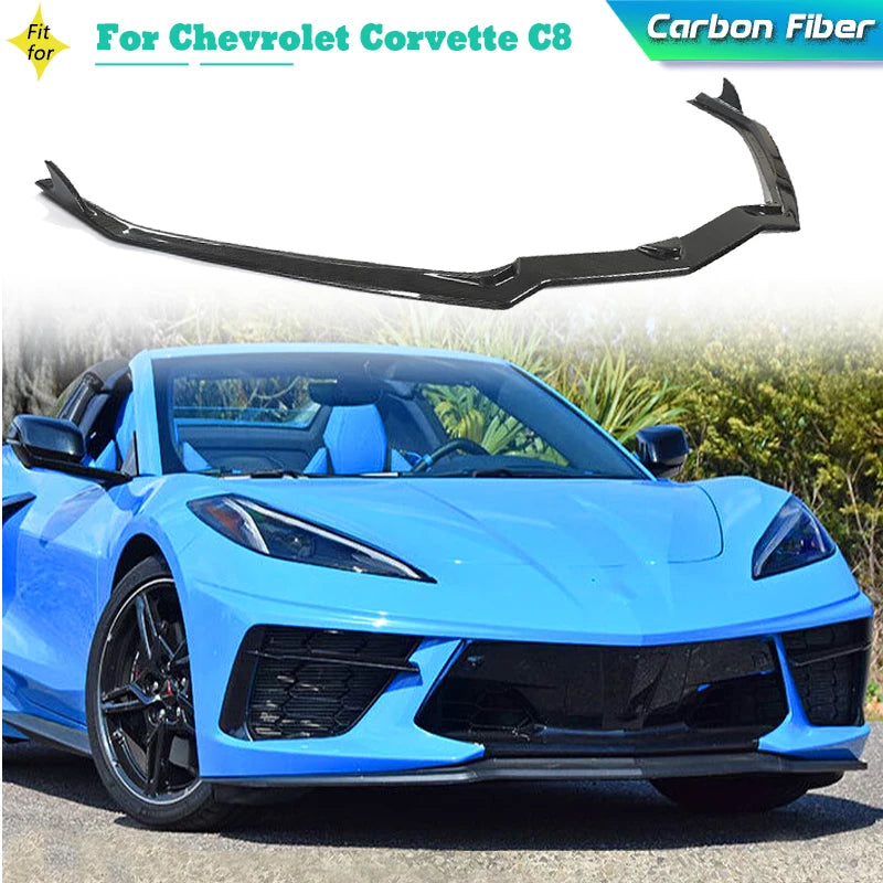 Carbon Fiber Front Bumper Lip Spoiler Cover Trim For Chevrolet