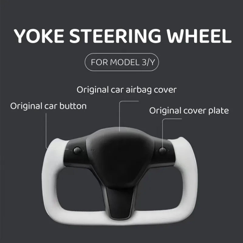 Yoke Steering Wheel For Tesla Model 3/Y 350/370mm Heating Optional