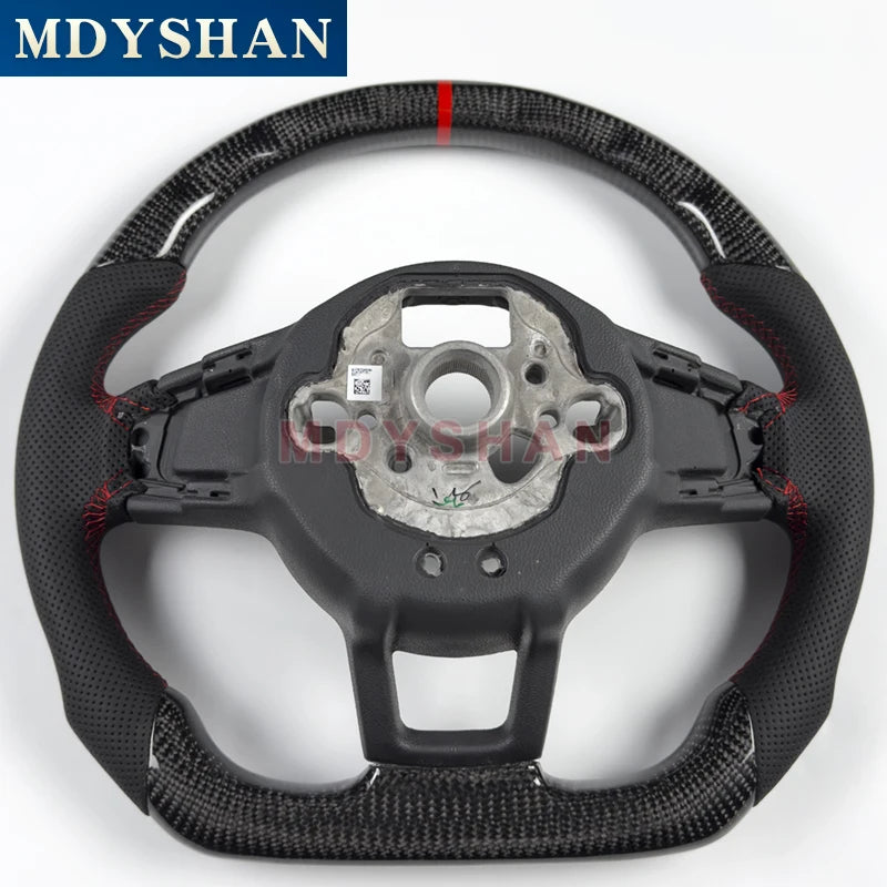 Real Glossy Carbon Fiber Steering Wheel for Volkswagen VW Golf 7 GTI R