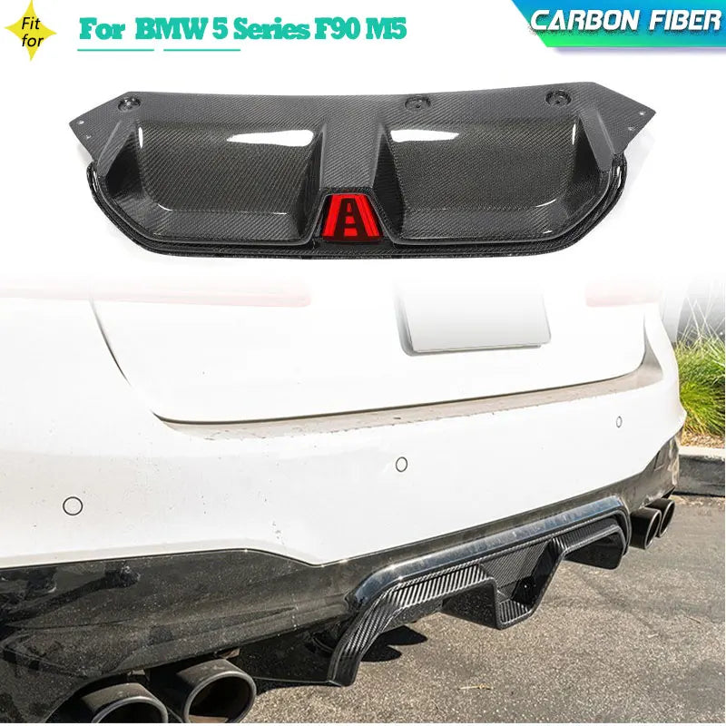 Carbon Fiber Car Rear Bumper Diffuser Lip Spoiler For BMW 5 Series F90