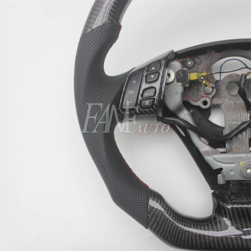 Replacement Real Carbon Fiber Steering Wheel with Leather for Mazda 3